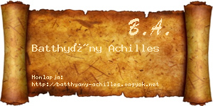 Batthyány Achilles névjegykártya